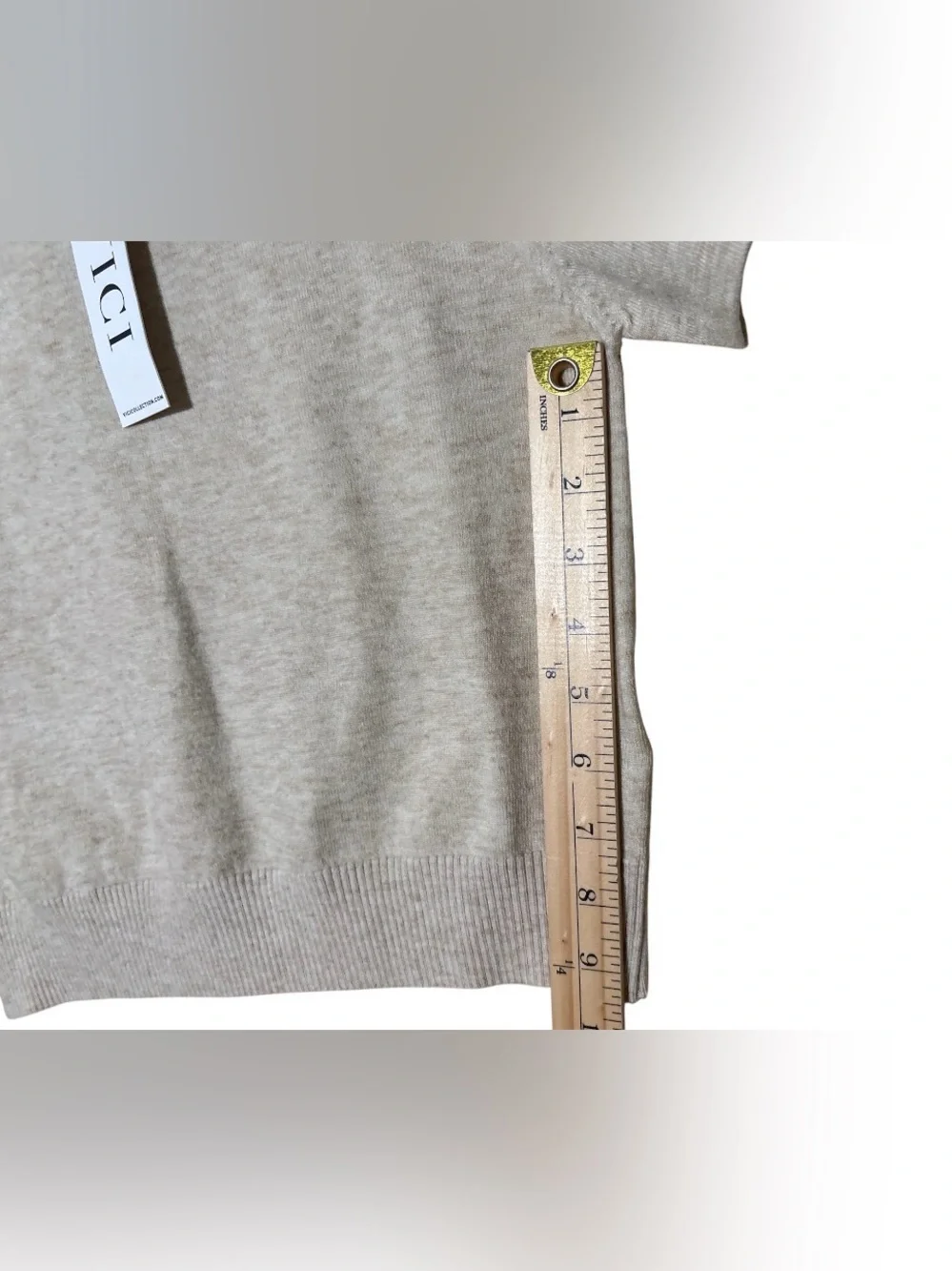 VICI Short Sleeve Knit Crop Top in Oatmeal